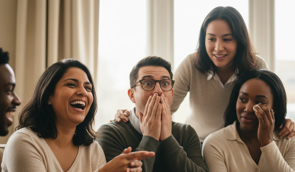 emotional group of people