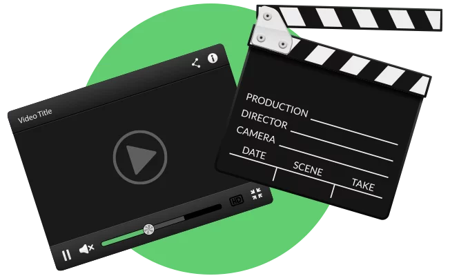 video player and clapperboard