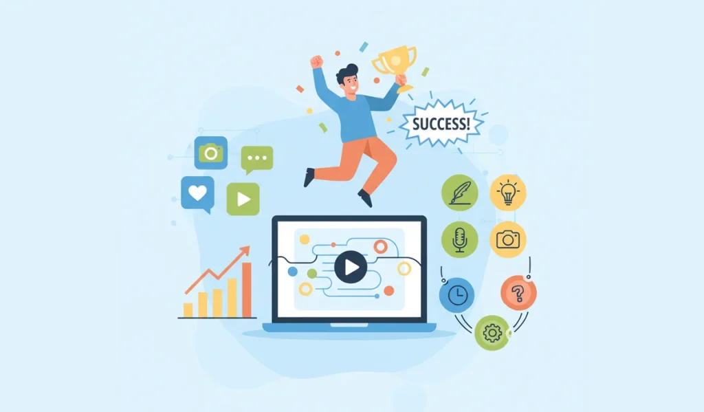 illustration of video marketing elements